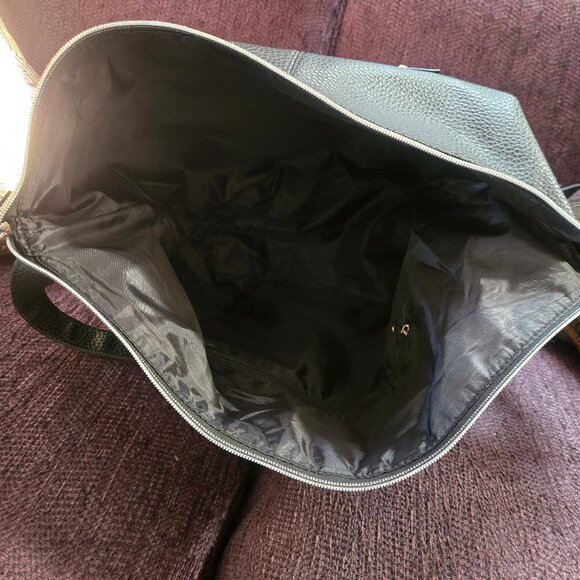 Tote - Extra Large Faux Black Leather NWOT - Picture 6 of 6